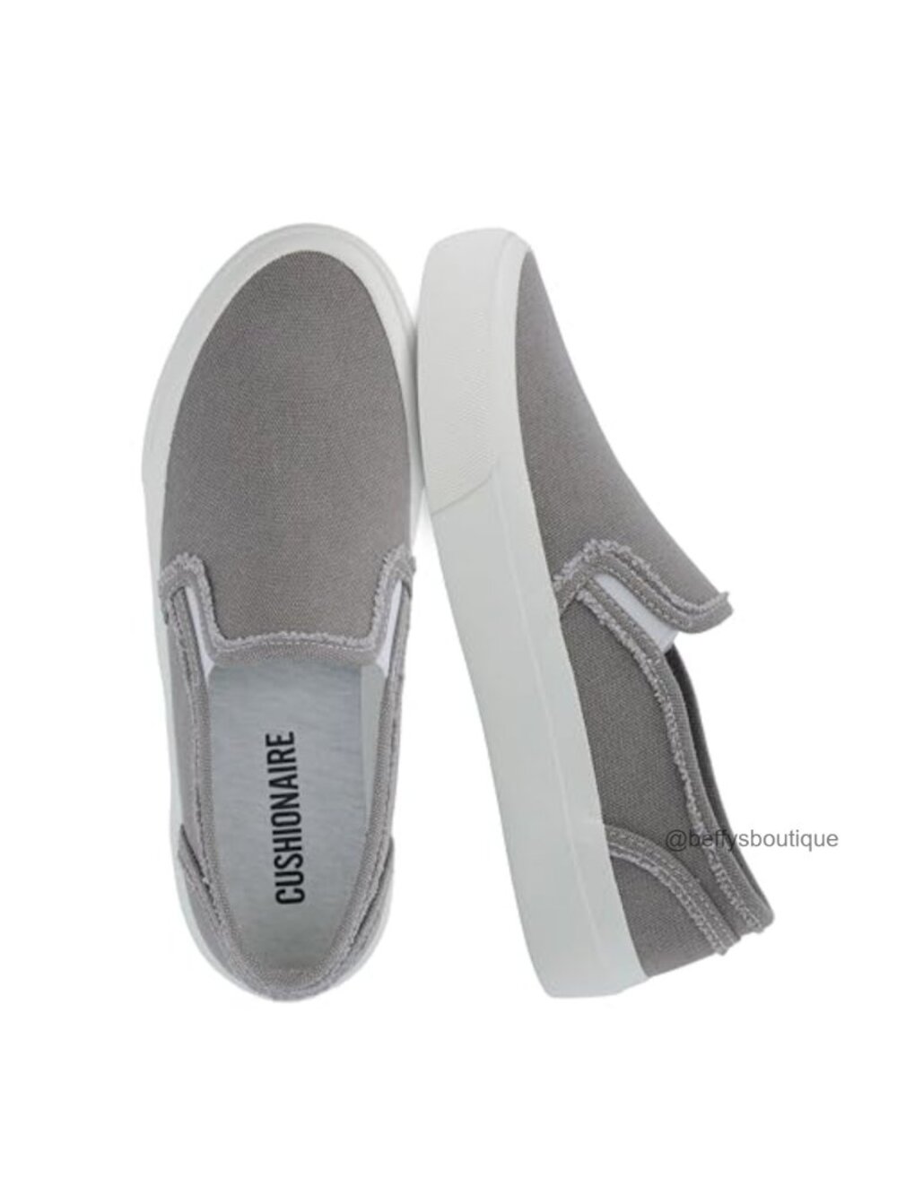CUSHIONAIRE Fulton Canvas Slip On Sneakers Memory Foam Casual Womens